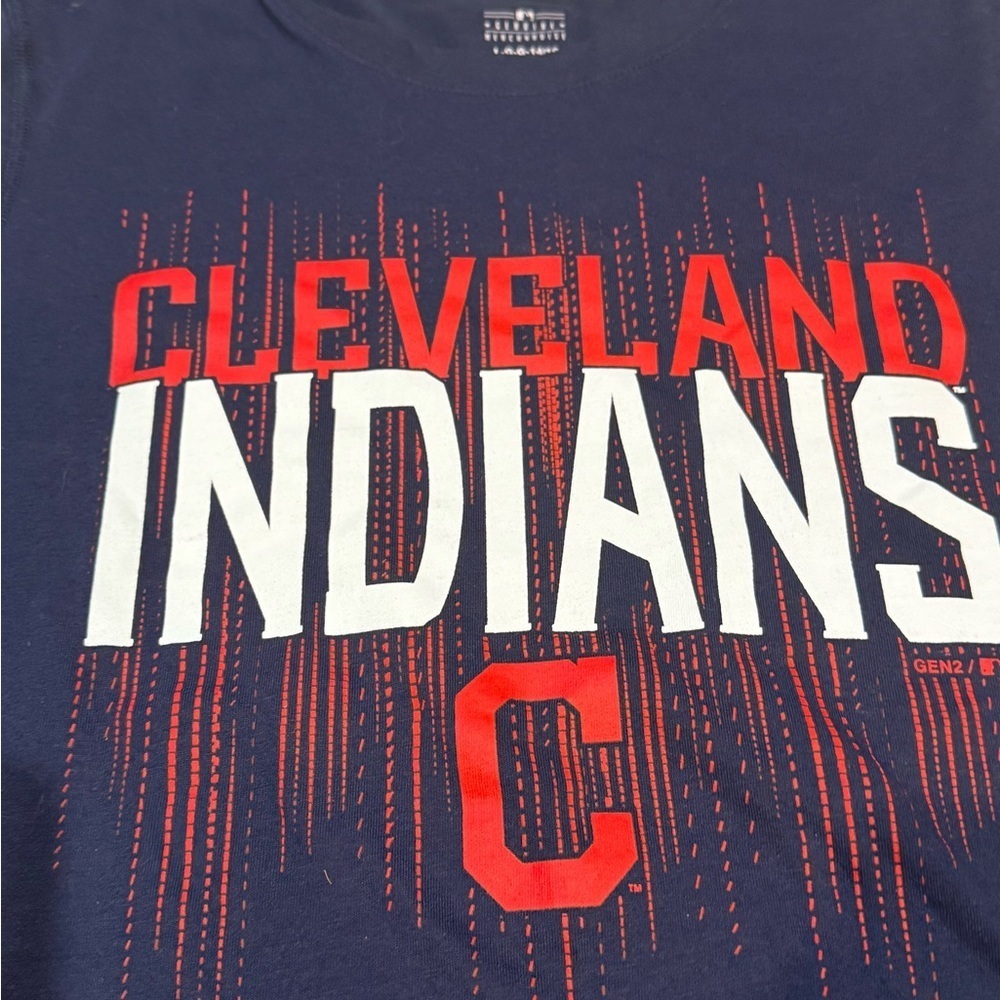 Youth Cleveland Indians Navy T-Shirt - Picture 5 of 6